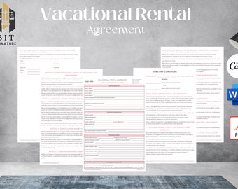Premium Vacation Rental Agreement Template - Customizable, A4 Size, Editable in MS Word, PDF, and Canva Formats