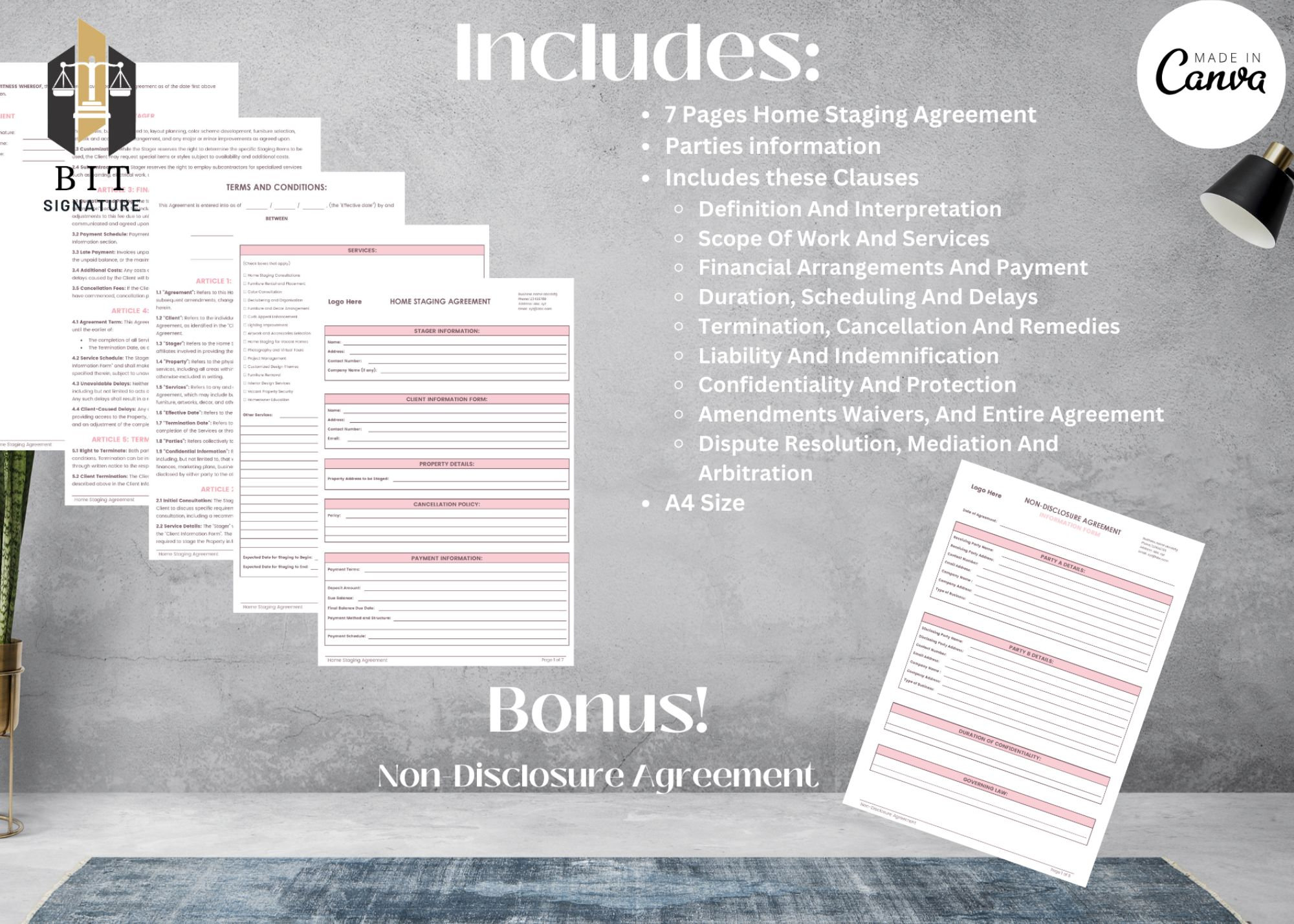 Editable Home Staging Contract Template, Property Staging Cservice