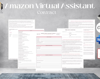 Amazon Virtual Assistant Contract Form, Editable Attorney-Written Instant Download, Virtual Assistant Agreement, VA Contract Template
