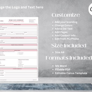 Home Care Agreement Template Terms of Service Contract Editable