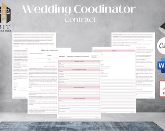 Wedding Coordinator Contract Template Invoice Welcome Letter Editable Canva Service Agreement for Day of Planner Printable PDF