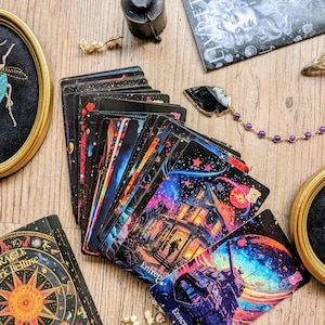 Pack Divinatoire - Oracle Dark Belline + Pendule Ténébreux - Made in France Artisanal - Collection Shadows & Glow