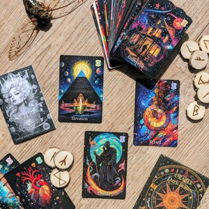 Oracle DARK Belline - Jeu de Cartes Divinatoire Made in France - Collection Shadows & Glow