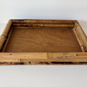 Small Vintage Tortoise Bamboo Tray