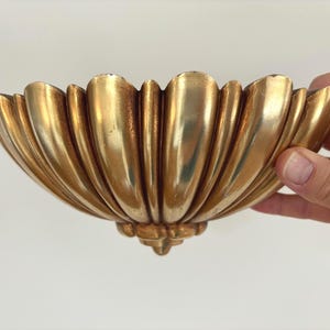 1960&#39;s Gold Scalloped Edged Wall Pocket Planter By Syroco