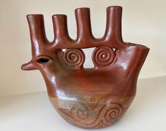 Vintage Pottery Bird Candelabra by Heron Martinez Mendoza