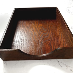 Wood Office Paper Tray Inbox Desk Organizer by Hedges Files