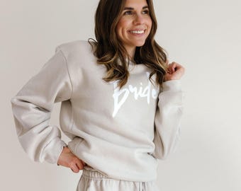 Bride Sweat Set | Bridal Sweatsuit | Bride Pajamas and Loungewear | Matching Sweatshirt and Sweatpants | Bridal Getting Ready Outfit