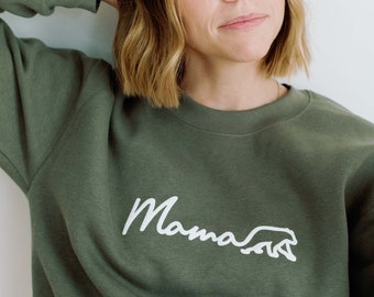 Mama Bear Crewneck Sweatshirt, Comfy Mama Loungewear