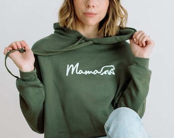 Mama Bear Crop Hoodie, Mama Crop Sweatshirt, Mom Crop Hoodie