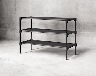 3-Tier Shoe Rack – 27.5” Wide Non-Woven Shoe Organizer Shelf for Closet, Entryway, Garage & Corridor, Stackable, Black