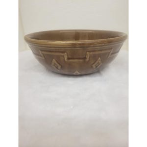 Vintage Stoneware Brown Farmhouse Western Design Serving Bowl - Made in USA