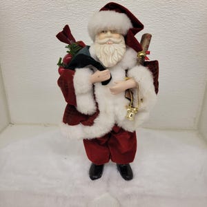 Vintage Porcelain Santa Claus Figurine Christmas Decor - Made in Taiwan