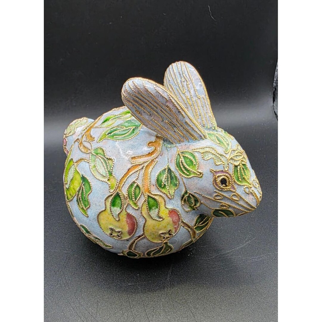 Vintage NYCO Cloisonne Enamel Art Bunny Rabbit Collectible Easter ...