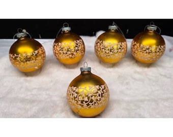 シャイニーブライトクリスマスオーナメント - レッドゴールドの
