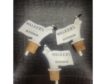 Juego de 3 tapones para verter whisky Walker Bourbon vintage