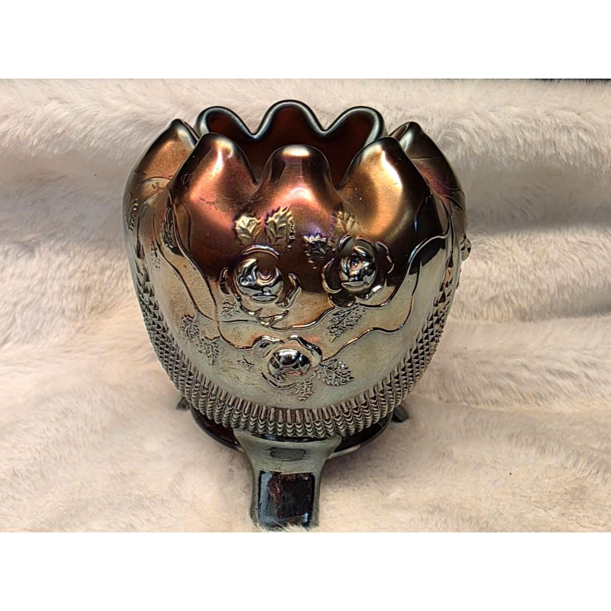Antique Glass Rose Bowl - Etsy