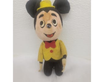 Vintage Mickey Mouse Walt Disney Retro Pluszowa Używana - Wyprodukowana w Japonii