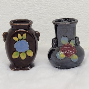 Vintage Hand Painted Porcelain Vase Set - Made in Occupied Japan