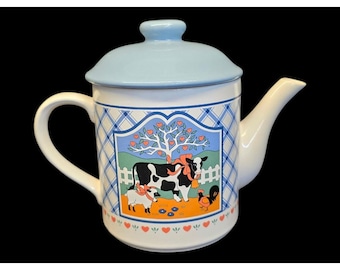Ceramiczny dzbanek do herbaty w kształcie serca krowa i jagnięcina