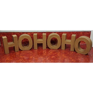 Letras de cartón 3D "Ho Ho Ho" para decoración navideña de 4" de alto