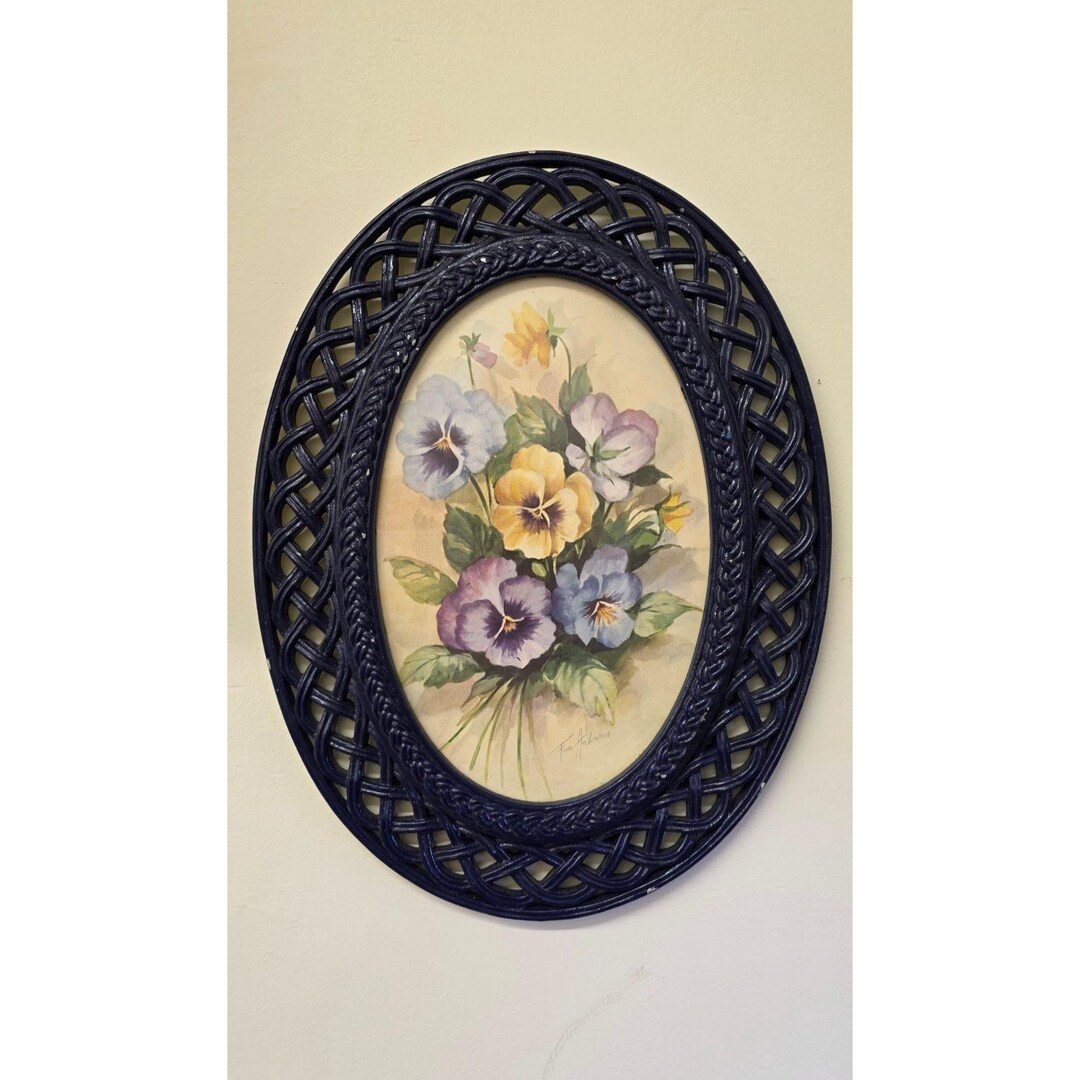 Vintage Homco Home Interiors Floral Wall Plaque W Oval Lattice Frame - Etsy