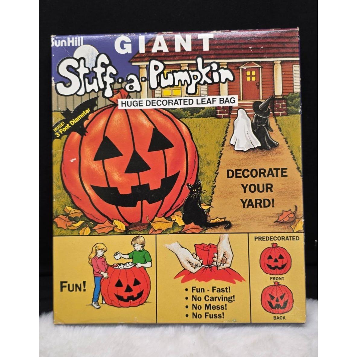 Vintage Halloween '80s Stuff a Giant Pumpkin Leaf Bag Original Box