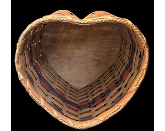 Cesto alto vintage a forma di cuore da 10,5 pollici, decorazione rustica in stile country.