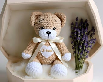 Handmade Crochet Teddy Bear, Personalized Plush Toy, Stuffed Animals, Newborn Gift, Easter Teddy Bear, Stuffed Teddy Bear