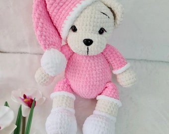 Crochet Teddy Bear, Baby Gift, Stuffed Animal, Child-Friendly Plush Toy, Handmade Plushie, Personalized Bear, Easter Teddy Bear