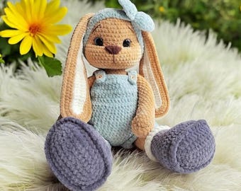 Crochet Bunny Doll, Personalized Stuffed Animal, Handmade Crochet  Plushie , Baby Shower Gift, Plush Toys