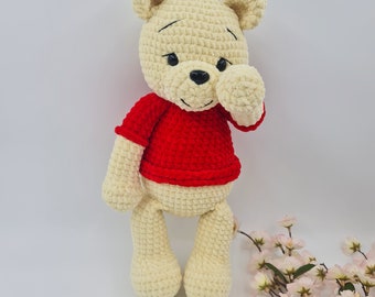 Peluches hechos a mano, Winnie the Pooh a crochet, Peluches personalizados, Regalos para bebés, Peluches rellenos
