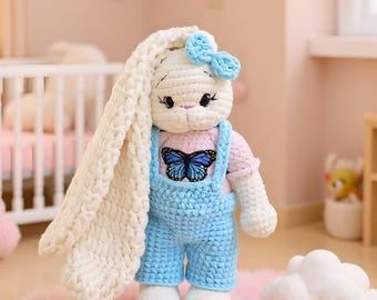 Crochet Bunny Doll, Handmade Plush Stuffed Animal, Baby Shower Gift, Easter Bunny, Stuffed Bunny