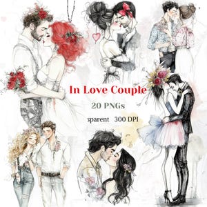 Imágenes prediseñadas de pareja enamorada, PNG transparente de pareja de San Valentín, imagen de pareja amorosa, gráfico de novia novio elegante, descarga digital romántica