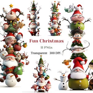 Fun Noël Clipart Transparent PNG Noel Winter Image graphique Hilarant Vacances festives Dessin Enfants Amitié Art Père Noël Renne