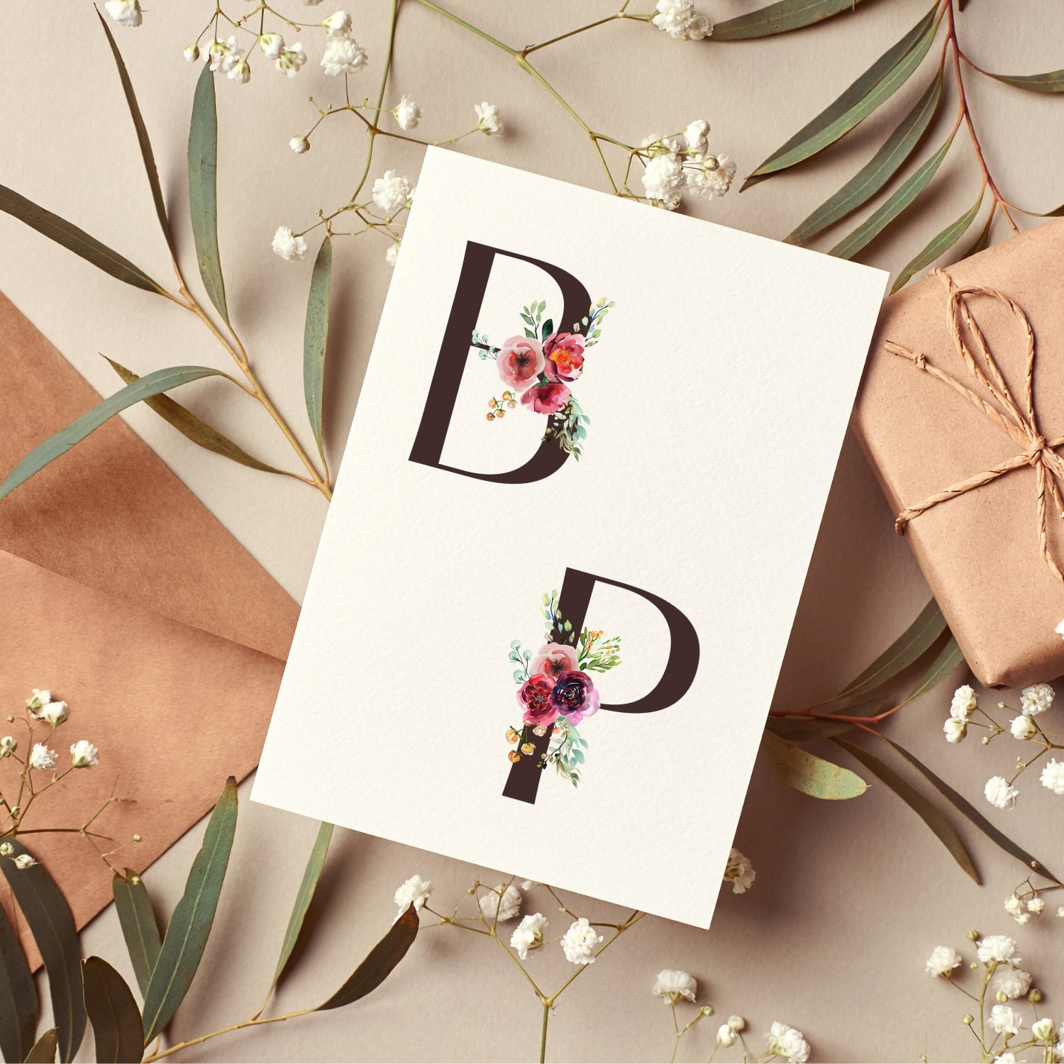 Floral Alphabet Clipart, Watercolor Flower Letters PNG, Spring Flower ...