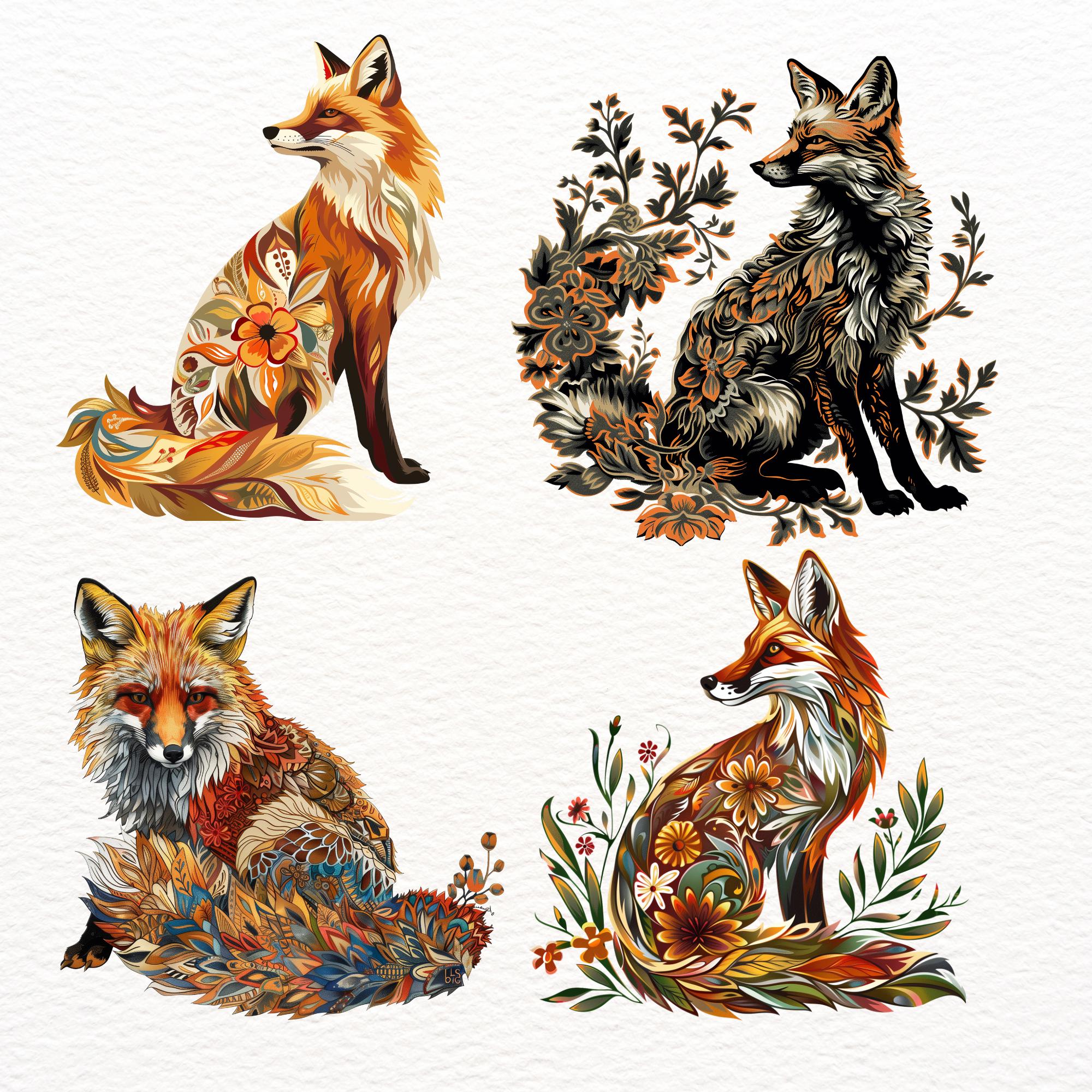 Rustic Fox Image Wild Fox Clip Art, Forest Fox Graphic, Whimsical Fox Image, Rustic ...