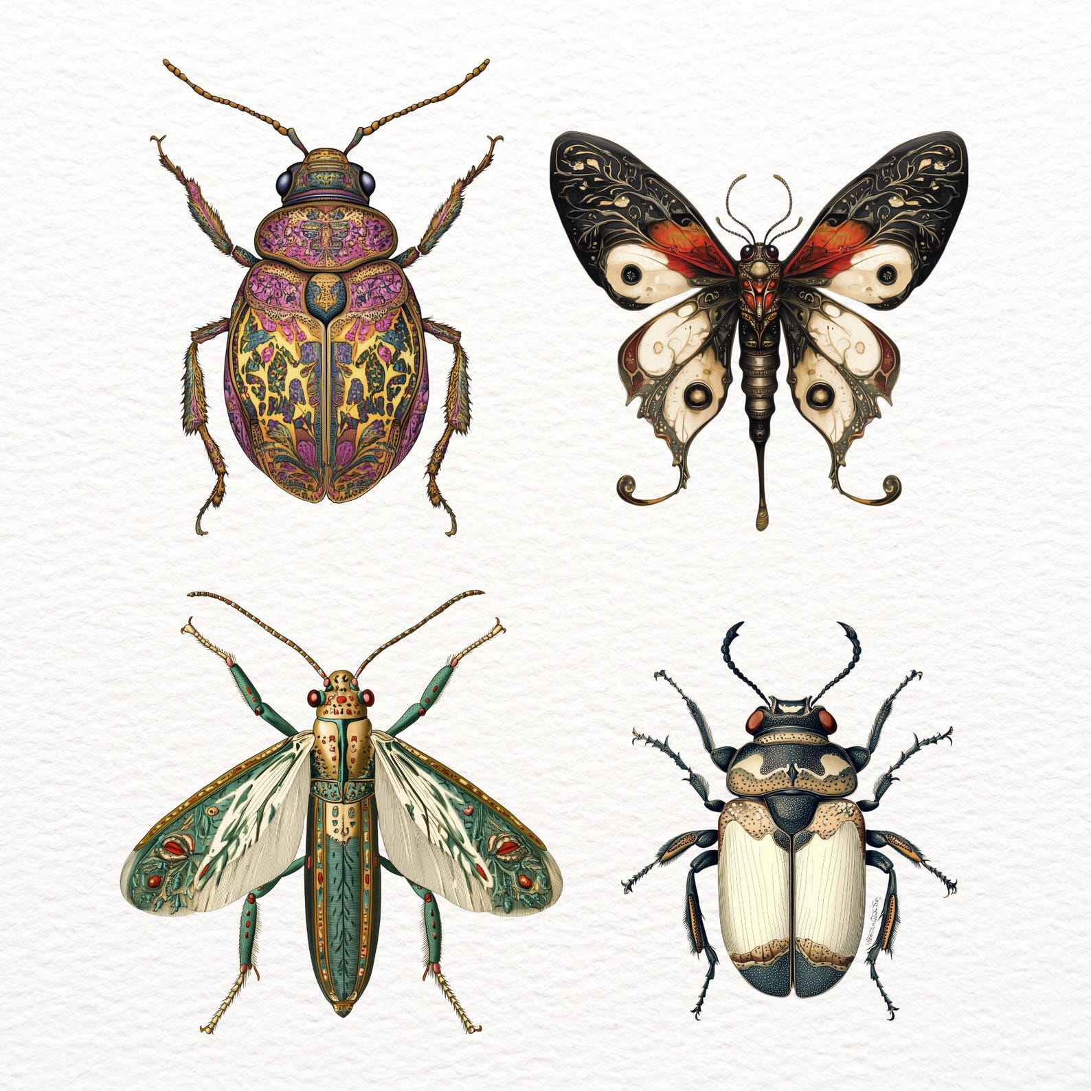 Rustic Insect Outline Vintage Insect Clipart Transparent Insect Wing Fantasy Graphic Rustic ...