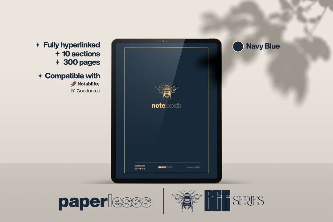 Paperless Bee Digital Notebook, Goodnotes Notebook, Notebook With Tabs
