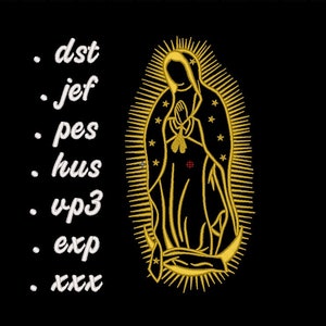 diseño de bordado virgen de Guadalupe