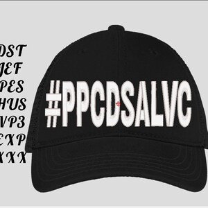 Puede incluir: Gorra de béisbol negra con un hashtag bordado en blanco y el texto "#PPCDSALVC".
