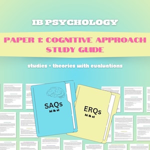 IB Psychology Paper 1 Study Guide Cognitive Approach zdjęcie 1