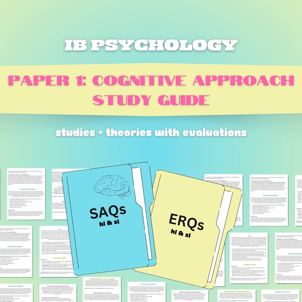 Guide d'étude de l'épreuve de psychologie 1 de l'IB (approche cognitive)