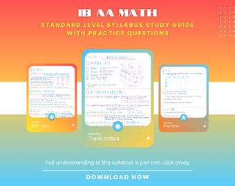 IB AA Math Standard Level Syllabus Study Guide