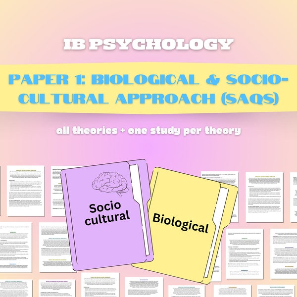 Documento 1 de Psicología del IB: Enfoque biológico y sociocultural Guía de estudio del SAQ