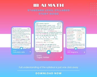 IB AI Math  Standard Level Syllabus Study Guide