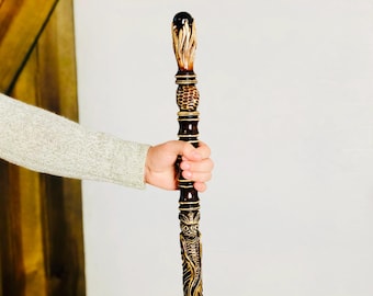 アフリカの杖 バウレ族の彫刻された男性像の杖 - Etsy 日本