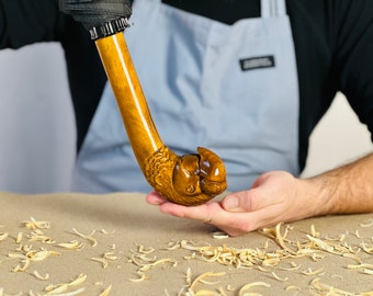 Automatic umbrella with wooden handle parrot