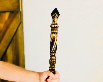 Arcane Magic Staff – Hand Carved Wooden Wizard Staff