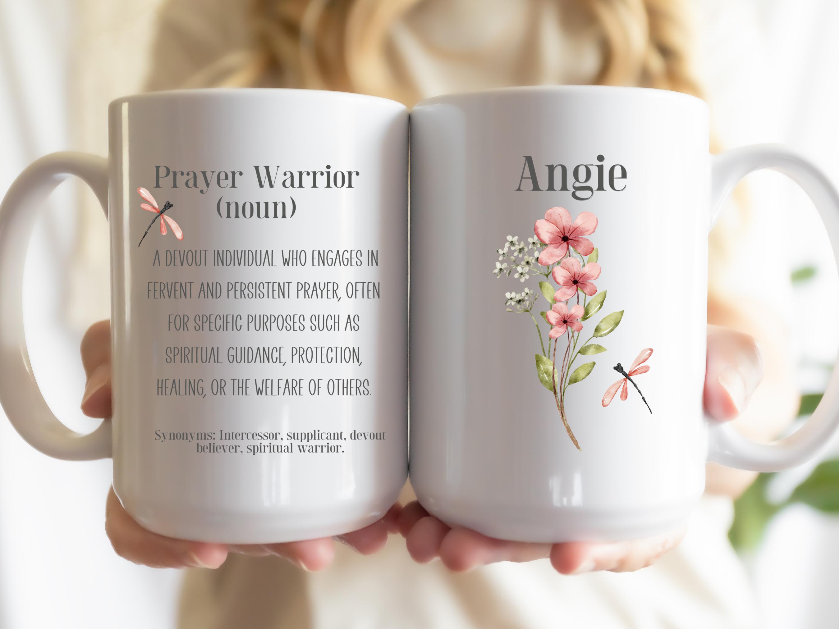 Personalized Prayer Warrior Mug, custom Christian Mug, Faith Mug, Religious Gift, Church gift, Religious mug, Floral mug, inspirational gift
